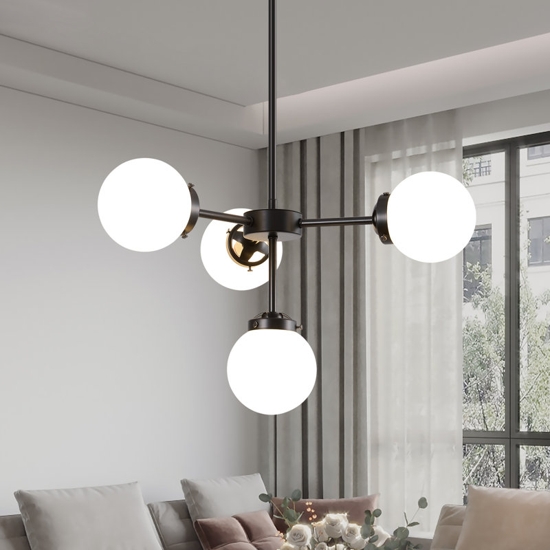 Hess 4 lumières lustre spoutnik moderne Mid-Century suspendu E12 industriel luminaire suspendu pour le salon, la salle à manger, le couloir de l'hôtel
