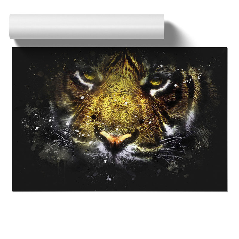 Tiger Paint Splash - Frameless Print, 30cm H x 42cm W x 0.1cm D