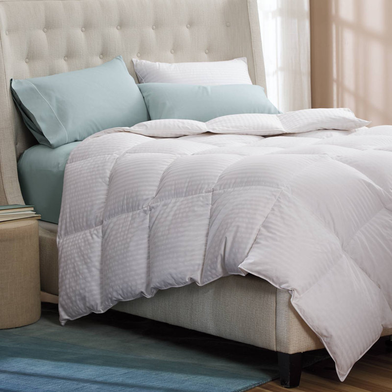 Cuddledown Damask Stripe 700FP Down Comforter, All Season, Twin Comforter