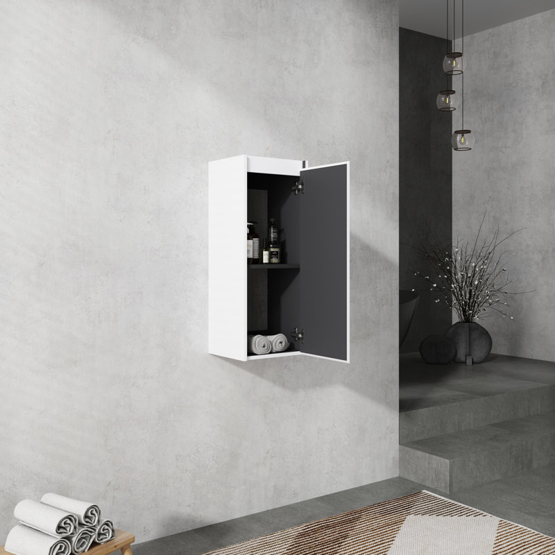 Wall-Mounted Floating Panel Bathroom Side Cabinet with Door