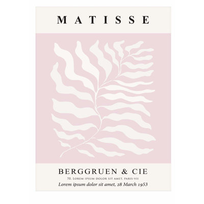 «Botanical Henri Matisse», reproduction d'art moderne rose sans cadre