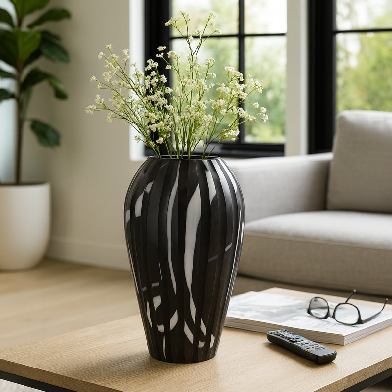 Minerva Handmade Glass Table Vase, 19" H x 13" W x 13" D