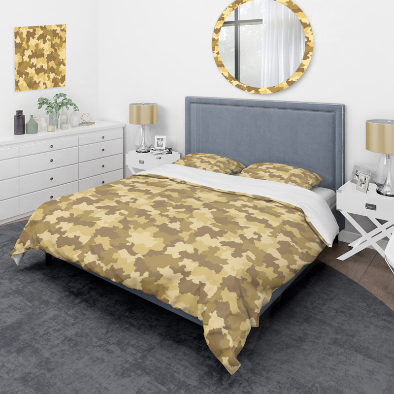 Ensemble de housse de couette en microfibre beige / brun 3 pièces