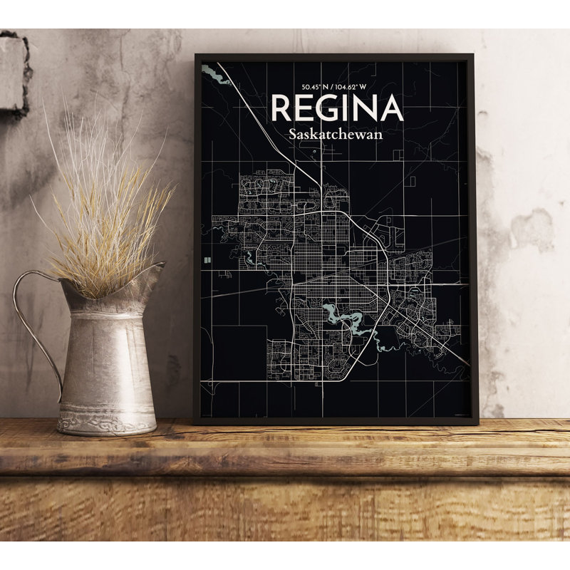 « regina city map », impression, H 17 po x l 11 po