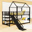 Lit superposé avec escalier de rangement, glissade et rails de sécurité-1296250797