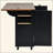 54.5" Farmhouse Kitchen Island With Power Outlet, Kitchen Storage Island  With Internal Storage Rack, Drop Leaf, Spice Rack, Rolling Kitchen Cart On Wheels, For Home, Kitchen And Dining Room,Black