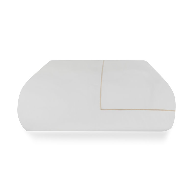 SIERRA 100% Cotton Duvet Cover, King, white/ latte