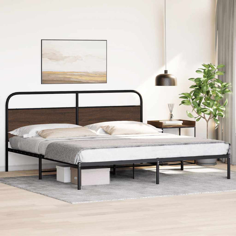Alesiram Bed, 180 x 200cm, Brown Oak