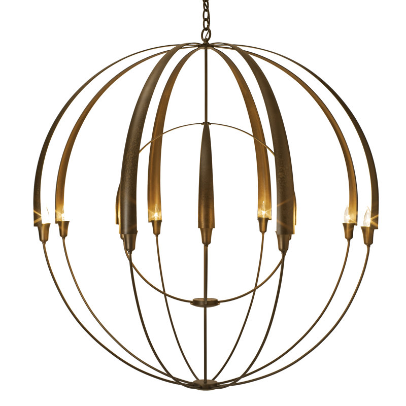 Cirque Double 12 - Light Sphere Globe Chandelier, Dark Smoke