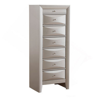 Marilla  7 Drawer Lingerie Chest , Silver Champagne