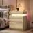 Ashten 19.7'' W - Modern Nightstand with Diamond-Cut Drawer Fronts, RGB Smart Lighting & Charging Hub and 3 Drawers (2 Standard + 1 Hidden)-2036081754