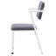 Chaise de bureau rembourrée grise et blanche-878738466