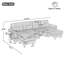 Canapé modulaire en U avec revêtement USB et repose-pieds modulaire Chenille
