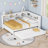 Wooden Full Size Daybed With Twin Size Trundle, Daybed With Storage Shelf And USB Charging Ports-792425129-792425131