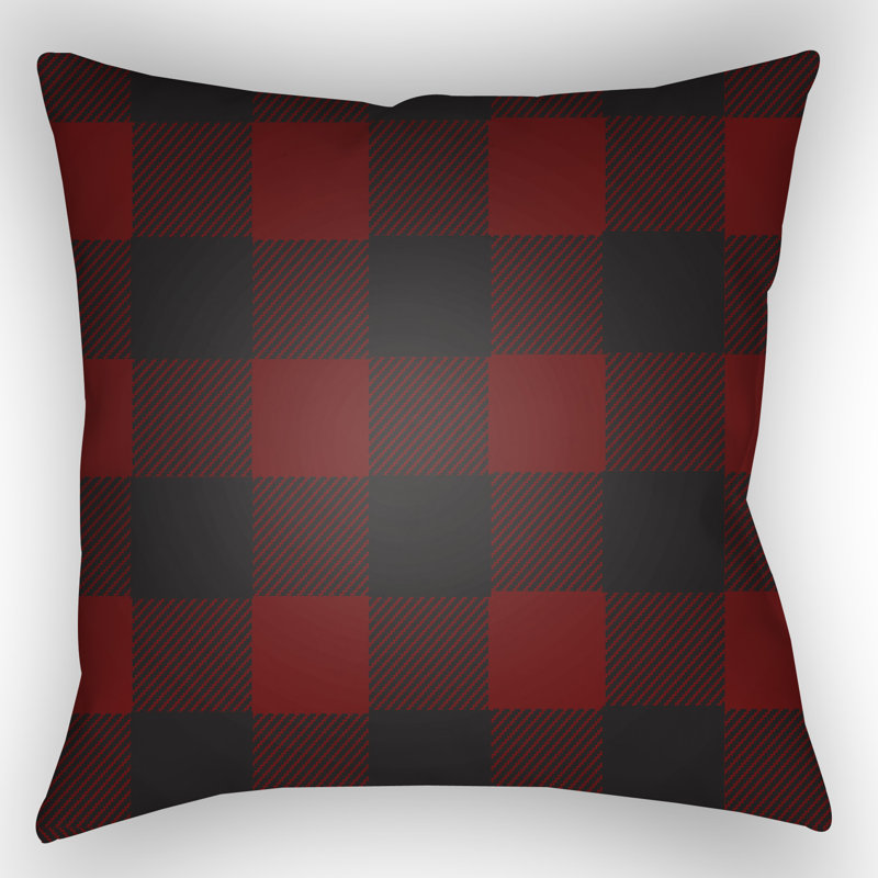  Indoor/Outdoor Use Throw Pillow, 18" H x 18" W x 4" D, Red