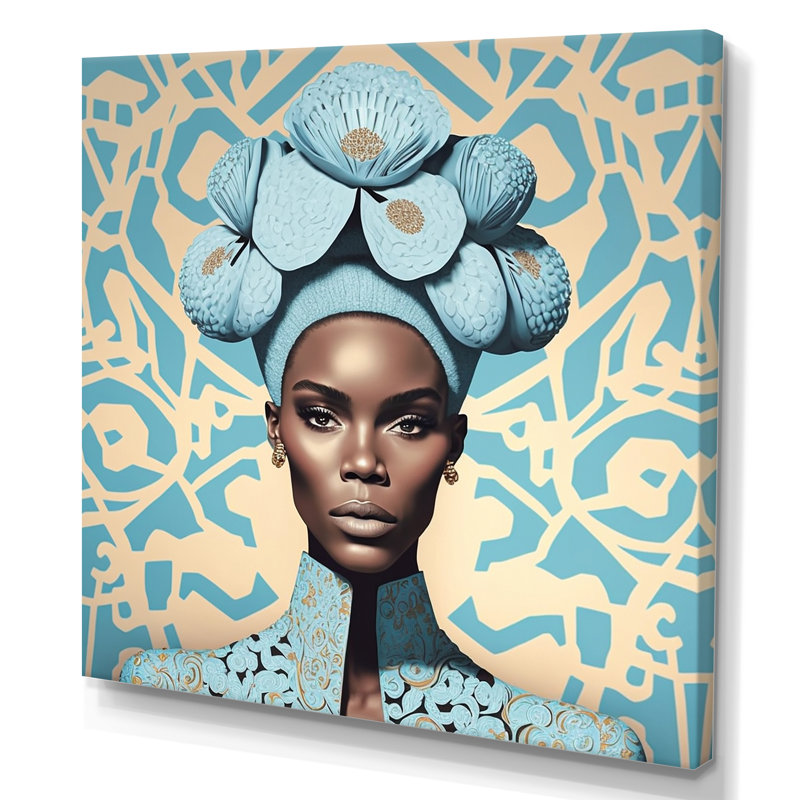 «Retro Haute Couture African American Lady V», reproduction sur toile, H 30 po x l 30 po x P 1 po, Toile tendue