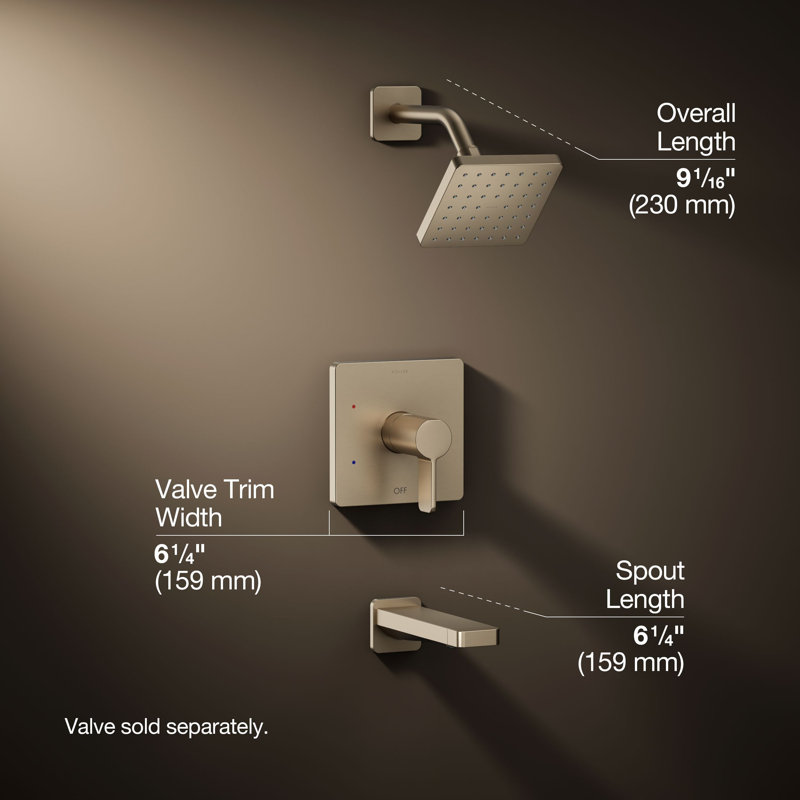 Parallel Rite-Temp Bath and Shower Trim, Vibrant Brushed Bronze