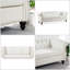 Élégant canapé Chesterfield à accoudoirs roulés de 84,65 po en cuir de polyuréthane blanc intemporel pour des espaces de vie confortables-1148719697
