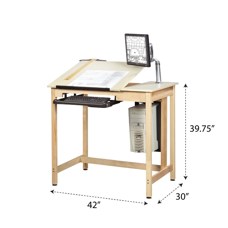 Drafting Table, Flexible Monitor Arm, Excluded