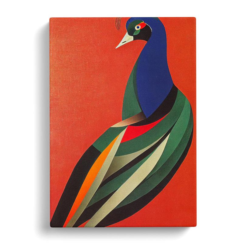 Peacock In Abstract No.6 - Wrapped Canvas Print, Wrapped Canvas, 50cm H x 35cm W x 3cm D