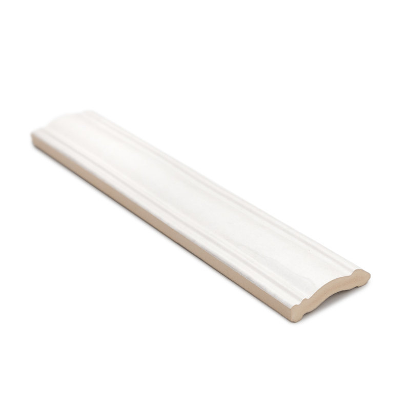Waverly 3'' x 12'' Polished Ceramic Chair Rail, White