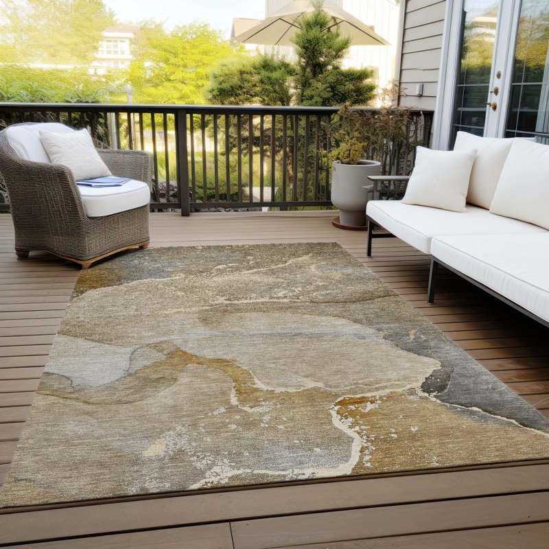 Abstract Indoor / Outdoor Rug, Rectangle 8' x 10'