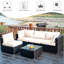 Rattan Sectional Seating Group with Cushions-1801425529
