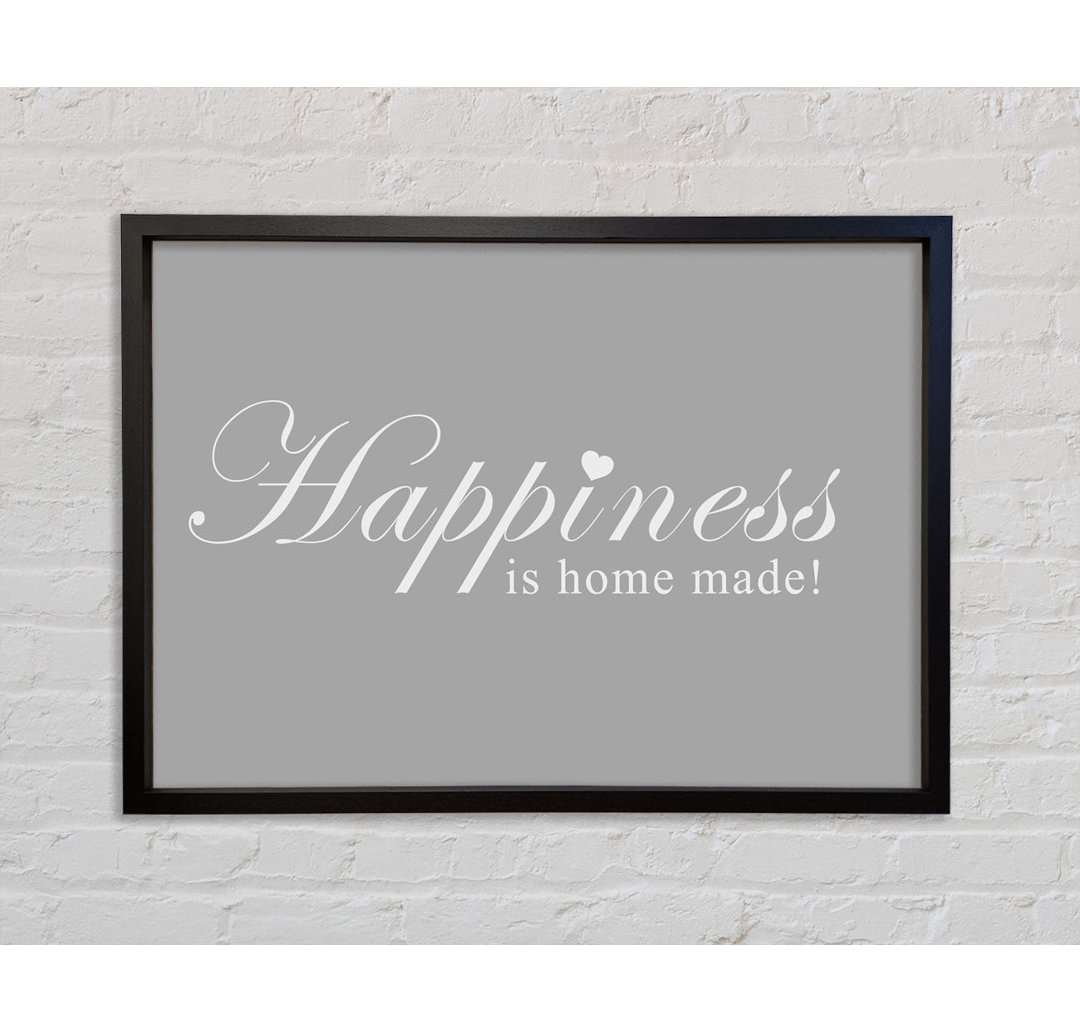 Home Quote Happiness Is Home Made - Single Picture Frame Typography on Canvas