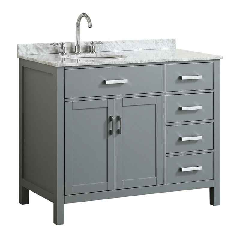 Ensemble de meuble-lavabo simple 43 po Bristol, Gris
