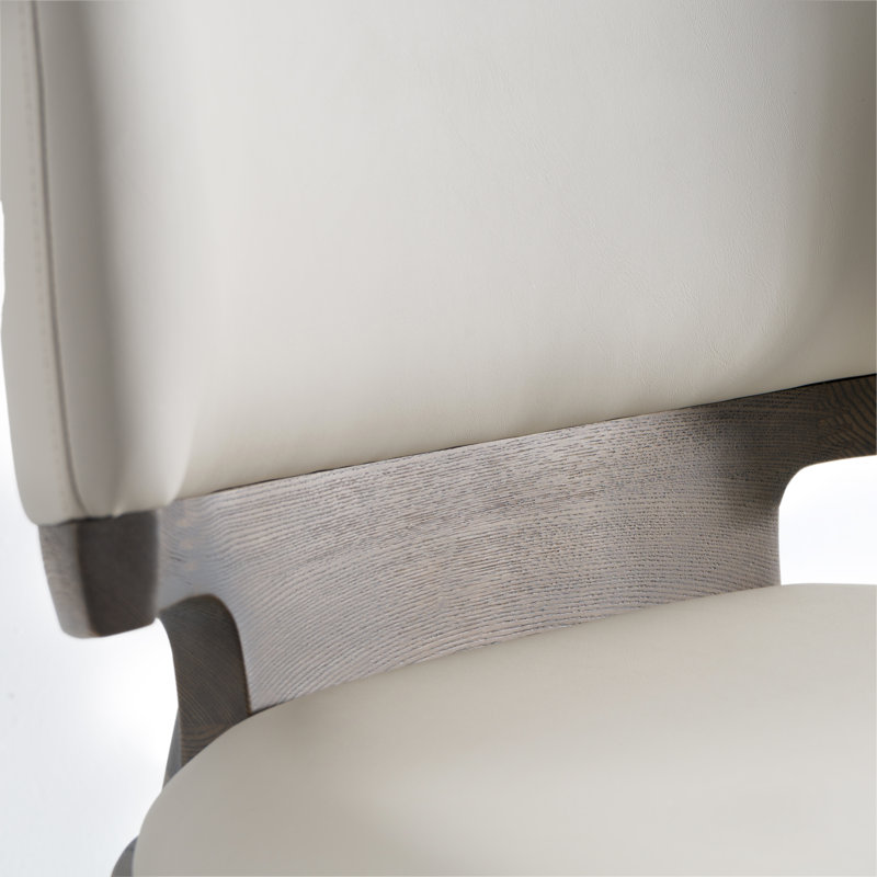 Halden - Chaise contemporaine en similicuir, Gris / frêne gris