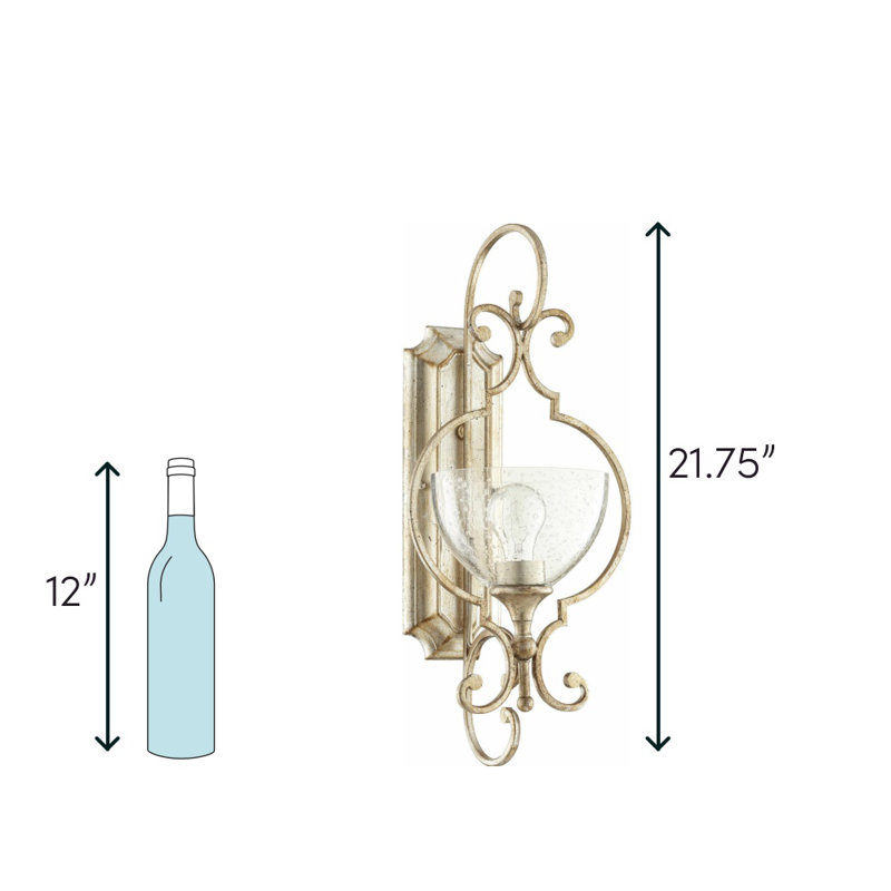 Richason Armed Sconce, Aged Silver Leaf