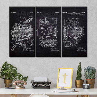 " Aircraft Propulsion System And Power Unit Patent Multi Piece Canvas Print " by Patent Hunter 3 - Pieces