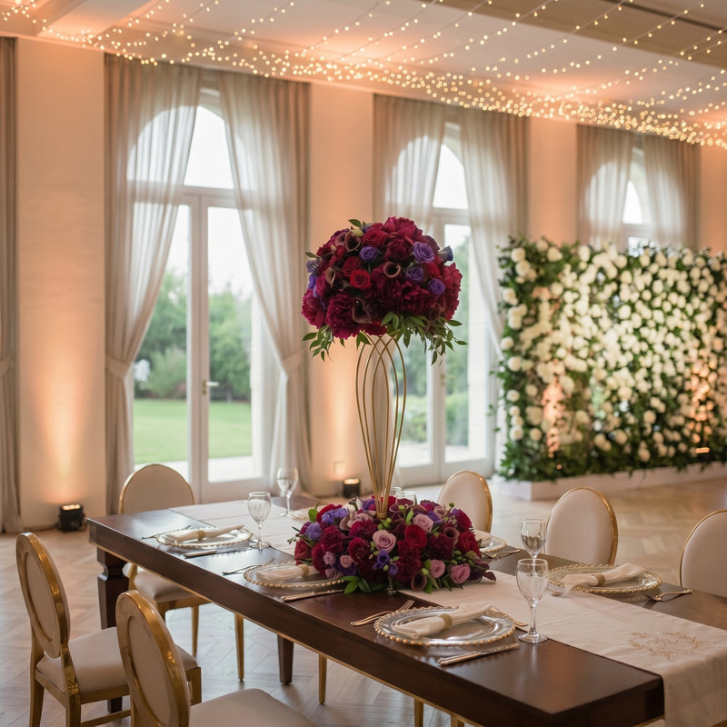 Support à fleurs en forme de sirène à queue d'aronde - Vase en métal pour mariages, réceptions et décoration intérieure moderne