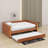 Full XL Size Upholstered Daybed With Trundle And LED-1231467976