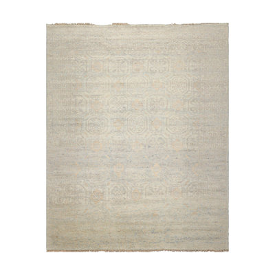 Tapis beige / gris unique de 7 pi 10 po x 9 pi 10 po