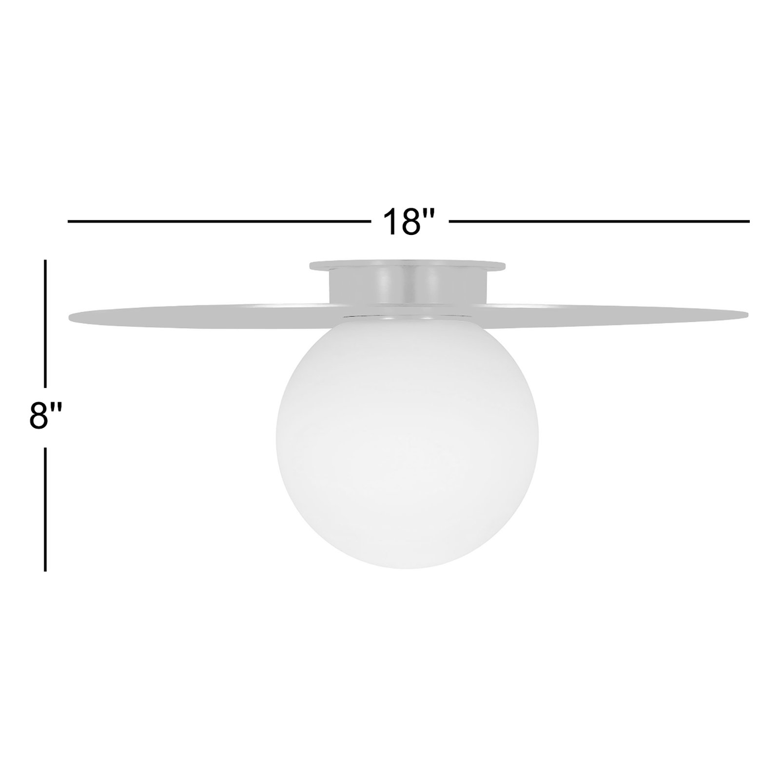 Single Light Glass Flush Mount, Midnight Black