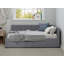Lit de coin en L de style moderne avec lit simple en lin et deux tiroirs de rangement-965442926