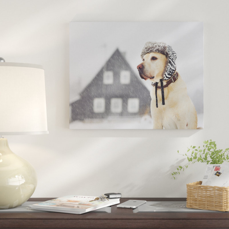 «Nordic Vibes Golden Retriever Dog», reproduction d'impression, H 30 po x l 40 po, Toile tendue