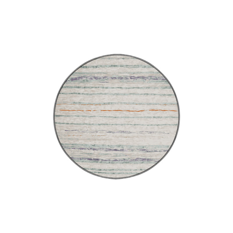 Tapis gris lavable à la machine, Rond 8 pi