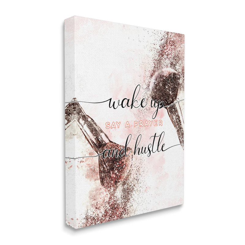 Brosse à maquillage Pray And Hustle, Toile tendue, H 40 po x l 30 po