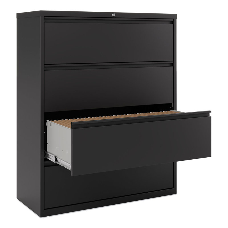 42 " Wide 4 Steel Lateral Filing Cabinet, Black
