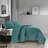 Pointehaven Mineral Blue Velvet Oversized Chevron Quilt Set, King/California King-117333988-117333993
