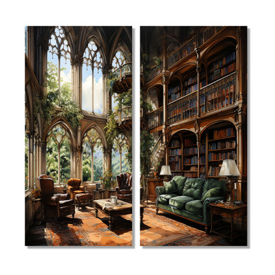 Bibliothèques littéraires Haven I - grandes bibliothèques, art mural