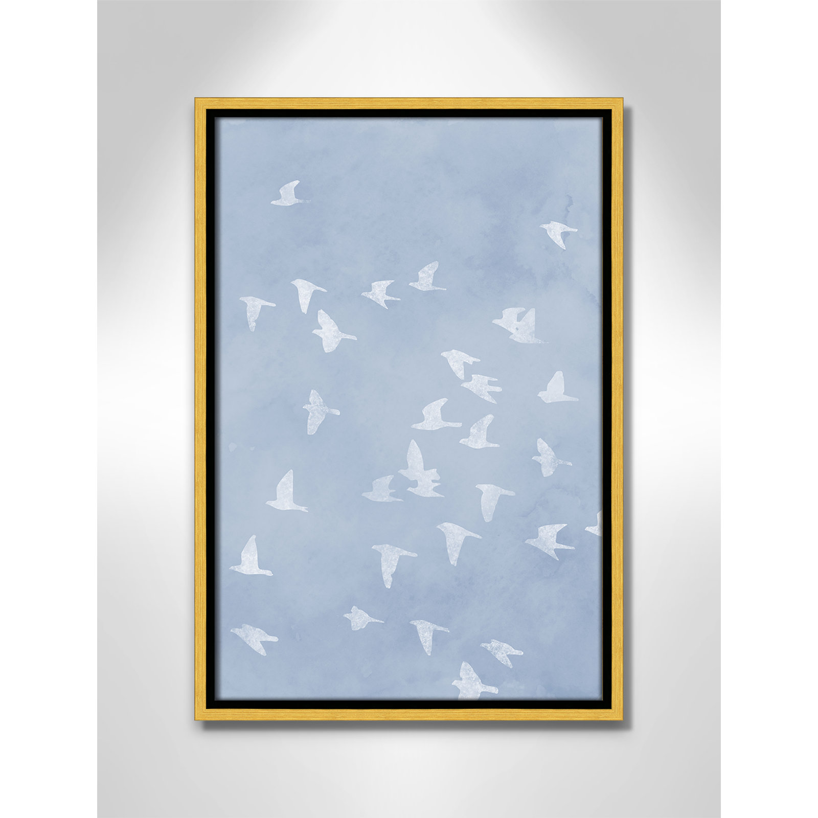 Flying Friends Print by Marcus Prime, 13.5'' W x 19.5'' H, Gold Floater