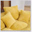 Pouf géant en velours côtelé avec 3 coussins et accoudoirs, confortable pour adultes et enfants, idéal pour se détendre dans n'importe quelle pièce.-54597325