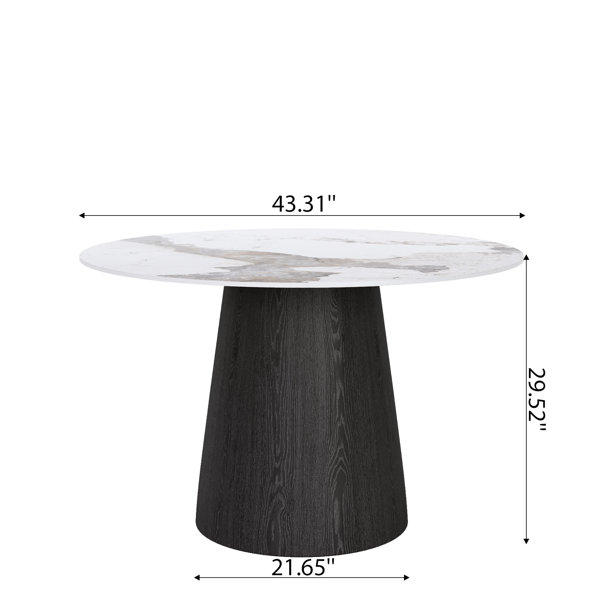Corrigan Studio 39.94 - Inch Round Dining Table For Room Decor, Black ...
