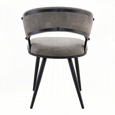 Chaises de salle à manger en velours avec pieds noirs, chaises d'appoint rembourrées modernes pour la salle à manger et la cuisine