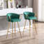 26 tabourets de bar 26 po, de 2, revêtement en velours, pieds dorés, repose-pieds et base, option de siège élégant