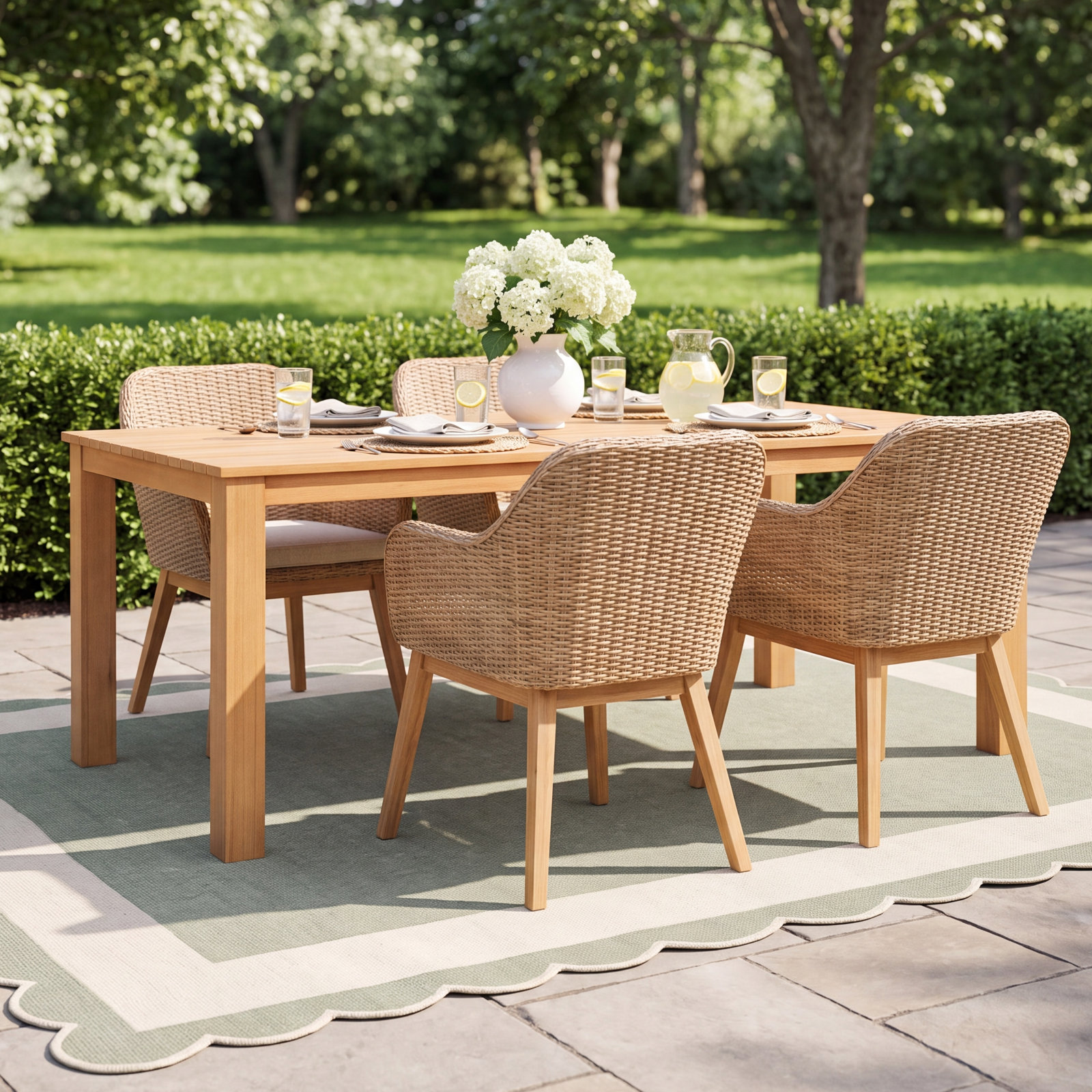 Alsey 76" Eucalyptus Patio Dining Table