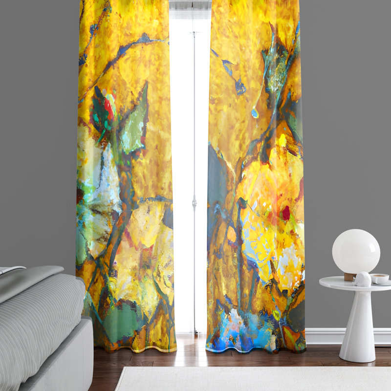 Paire de rideaux semi-transparents en polyester Dezmand, L 20 po x L 52 po